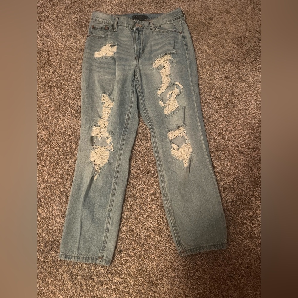 Areopostale mom jeans, light color, size 6